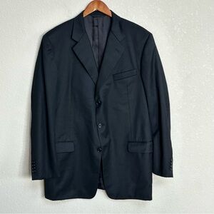 Loro Piana Blazer Men 46 Long Black Wool Jacket Sport Coat Business 3 Button